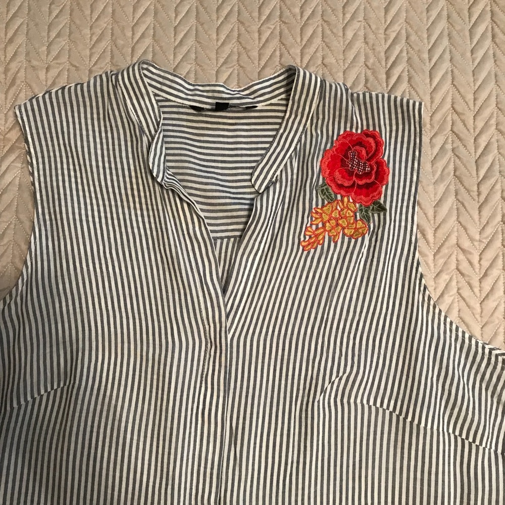 Embroidered sleeveless top